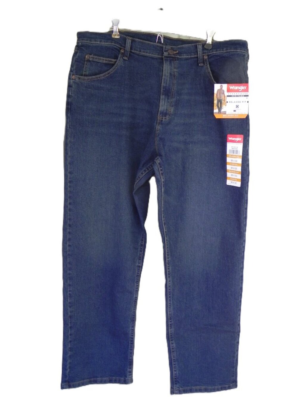 NWT Wrangler Men's 38x30 Blue Jeans Relaxed Fit 38 x 30